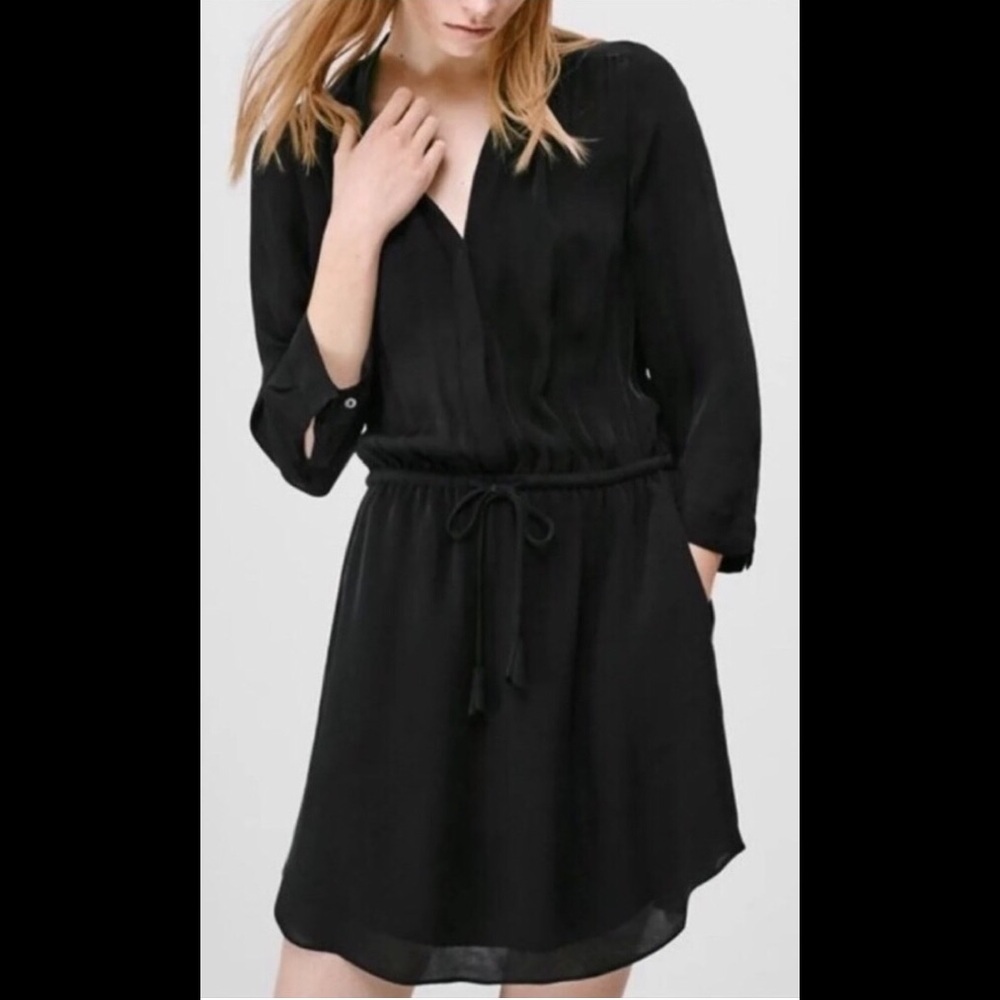 Aritzia Babaton Bennett 100% Silk Black Dress EUC